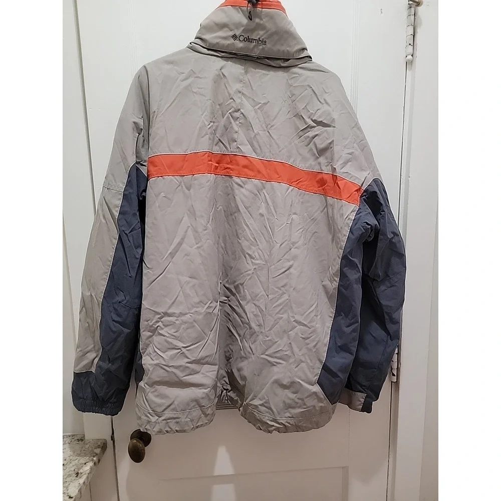 Columbia Jacket Men's XL Tan Gray Orange Interchange Reversible-Lining Full Zip